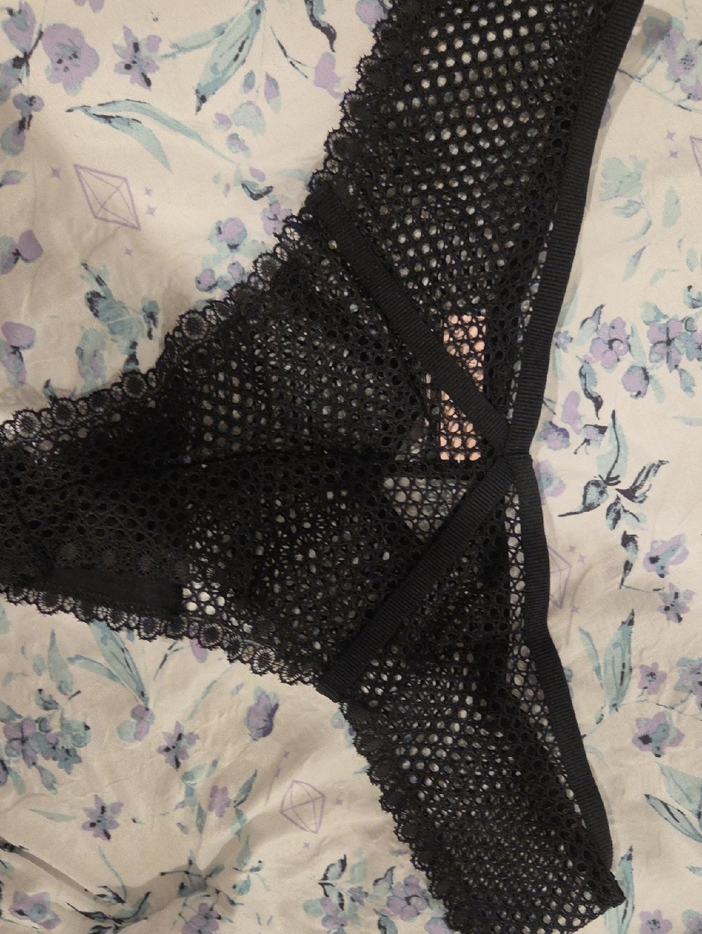 Victoria's Secret Black Lace Mesh Panty